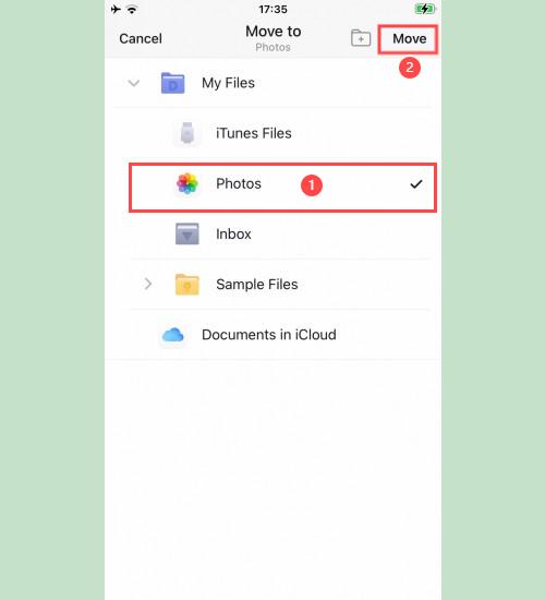 Moving Video to Photos After SaveVid Download: Moving a video file downloaded from SaveVid to the 